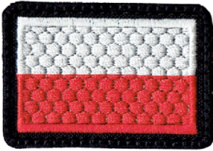 Flaga Polska wzór plastra miodu naszywka na rzep