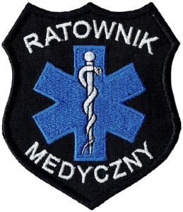 RATOWNIK MEDYCZNY tarcza naramienna naszywka czarna rzep