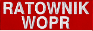 RATOWNIK WOPR czerwona naszywka na plecy haft rzep