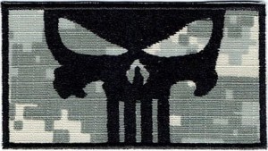 PUNISHER naszywka UCP 90x50 mm haft czarny rzep