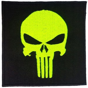 PUNISHER 94x94 mm naszywka czarna haft rzep