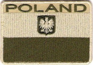 POLSKA Flaga Polski POLAND z GODŁEM NASZYWKA 55R