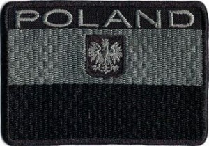 POLSKA Flaga Polski POLAND z GODŁEM NASZYWKA 52R