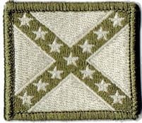 Flaga Konfederacji naszywka piaskowa 4,5x4cm obszycie khaki haft rzep