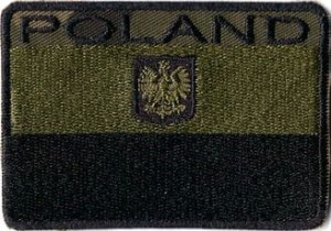 Flaga Polski POLAND z GODŁEM NASZYWKA 51R