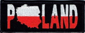 POLAND Flaga Mapa Polska b/cz NASZYWKA 564R