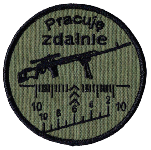 Pracuję zdalnie olive naszywka rzep