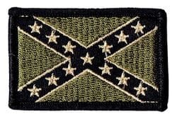 Flaga Konfederacji naszywka khaki 5.6x3,6cm obszycie czarne haft rzep