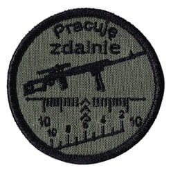 Pracuję zdalnie olive naszywka 6cm rzep