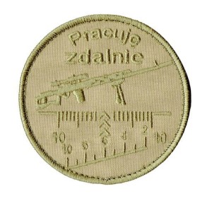 Pracuję zdalnie piaskowa naszywka rzep