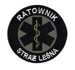 RATOWNIK Straż Leśna naszywka khaki rzep