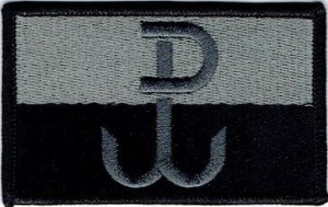 PW Polska Walcząca wersja maskująca szara flaga 9x5,5cm