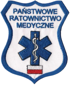 Państwowe Ratownictwo Medyczne tarcza biała naszywka