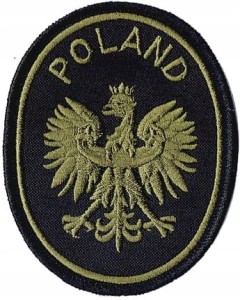Godło RP POLAND owal czarny naszywka rzep