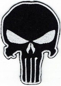 PUNISHER kontur czarna naszywka rzep