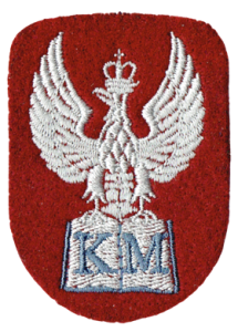 Klasa Mundurowa Orzełek KM naszywka na beret bordowy