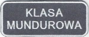 KLASA MUNDUROWA szara naszywka KM na pierś rzep