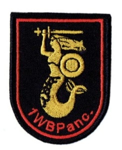 1 Warszawska Brygada Pancerna naszywka wyjściowa 1WBPanc. wersja czerwona