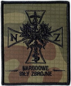 NSZ NARODOWE SIŁY ZBROJNE naszywka 80x100 mm wz2010 US-22 rzep