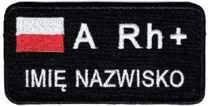 NAME PATCH IMIENNIK GRUPA KRWI Z FLAGĄ