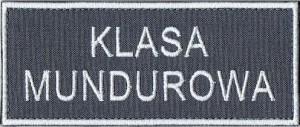 Klasa Mundurowa szara naszywka KM na pierś rzep