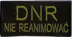 DNR NIE REANIMOWAĆ do not resuscitat NASZYWKA 135R