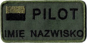 PILOT name patch ksywka nazwisko imiennik flaga khaki naszywka polowa rzep