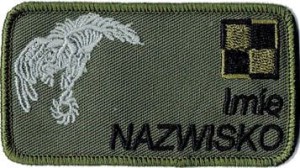 Personel latający name patch nazwisko imiennik khaki naszywka polowa rzep