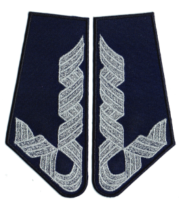 ZS Strzelec RP patki granatowe duże naszywka haft srebrny