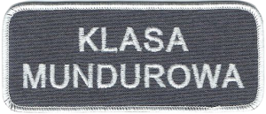 KLASA MUNDUROWA naszywka KM na pierś szara obszywana rzep