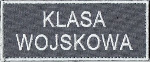 Klasa Mundurowa KLASA WOJSKOWA naszywka KM szara na pierś rzep