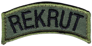REKRUT łuczek na ramię kamuflaż olive green naszywka naramienna haft rzep