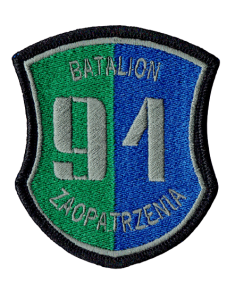 91 Batalion Zaopatrzenia oznaka rozpoznawcza polowa naszywka haft rzep