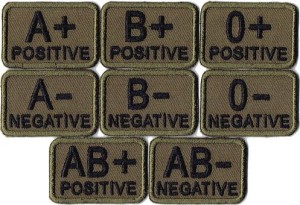 Grupa Krwi naszywka 40x26 mm olive brown rzep dostępne wszystkie grupy