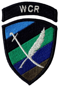 Wojskowe Centrum Rekrutacji oznaka WCR naszywka wyjściowa srebrna