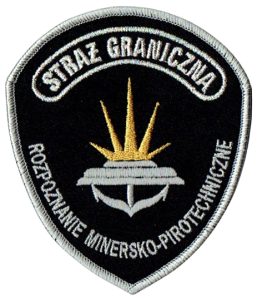 Straż Graniczna ROZPOZNANIE MINERSKO-PIROTECHNICZNE czarna naszywka na rzep