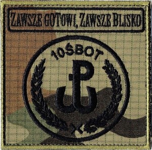 10ŚBOT obrona terytorialna oznaka rozpoznawcza WOT naszywka polowa 98x98mm