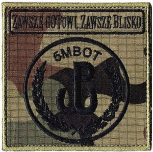 5MBOT obrona terytorialna oznaka rozpoznawcza WOT naszywka polowa 98x98mm