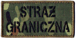 STRAŻ GRANICZNA kamuflaż SG-14 naszywka na rzep napisy czarne