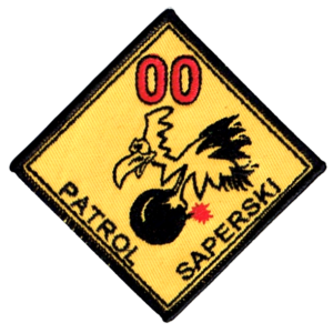 PATROL SAPERSKI "Dżordż" z dowolnym numerem naszywka rzep czarne obszycie
