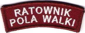 RATOWNIK POLA WALKI łuczek naszywka naramienna bordowa rzep