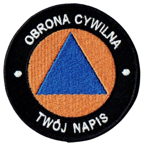 Obrona Cywilna naszywka OC z własnym napisem nazwą miejscowości rzep