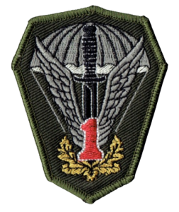 1 Pułk Specjalny Komandosów Lubliniec oznaka naszywka 1PSK 1 czerwona rzep