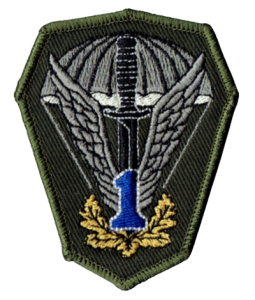 1 Pułk Specjalny Komandosów Lubliniec oznaka naszywka 1PSK 1 niebieska rzep