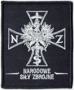 NSZ NARODOWE SIŁY ZBROJNE naszywka 8x10cm czarna rzep