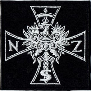 NARODWE SIŁY ZBROJNE Orzeł NSZ naszywka czarna 8x8cm na rzep