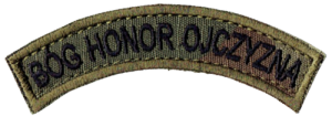 BÓG HONOR OJCZYZNA łuczek wz2010 US-22 naszywka naramienna rzep