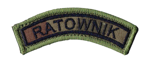 Łuczek RATOWNIK naszywka naramienna kamuflaż wz93 rzep