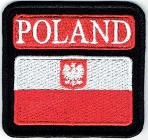 POLAND naszywka z flagą Polski 8 x 7,5 cm rzep