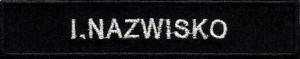 POLICJA imiennik nazwisko czarna naszywka na rzep